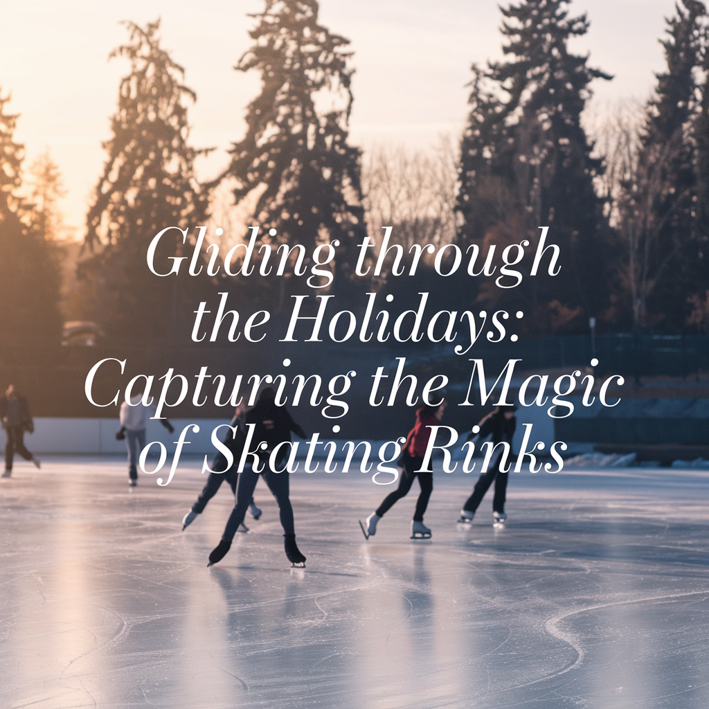 ice skaters with a winter backdrop