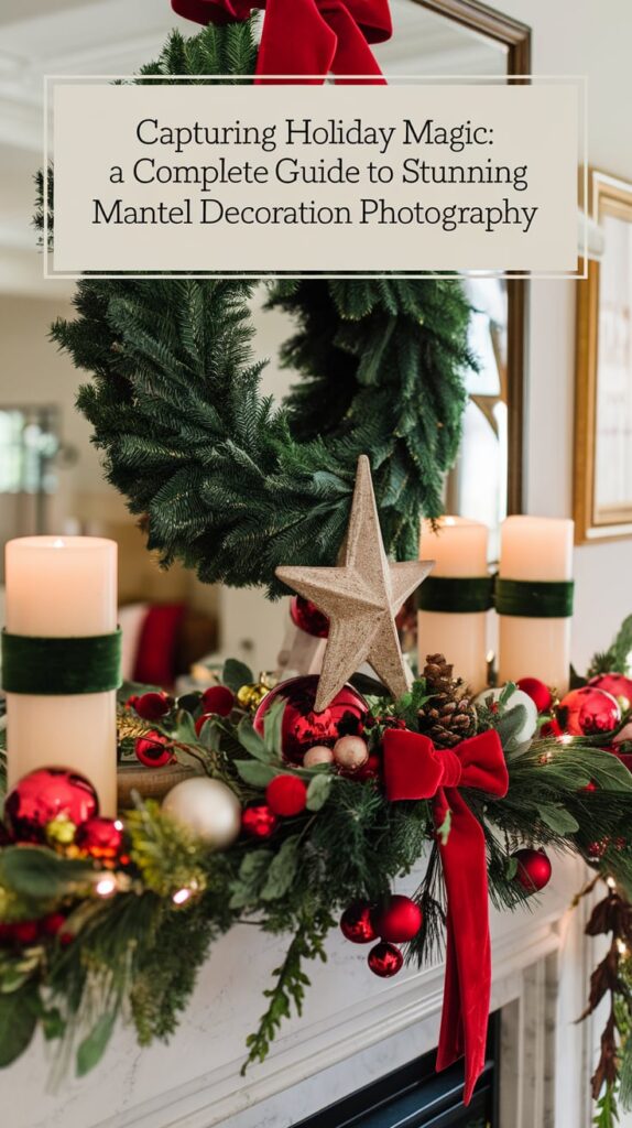 a mantle decorated for christmas